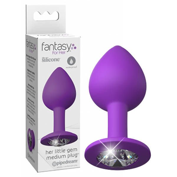 Pipedream Little Gem Butt Plug Size M Front product view and box view | Flirtybay.com.au
